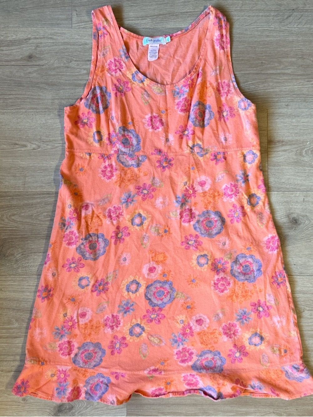 Fresh Produce 100% Cotton Coral Floral Scoop Neck Summer Dress - Picture 2 of 8
